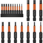 Embout visseuse(10pcs), jeu d'embout tournevis torx en alliage d'acier s2, embouts t10 / t15 / t20 / ...