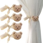 Embrasses pour rideaux, 4 pi�ces attaches de rideaux en forme d'ours de dessin anim� pour enfants, porte ...