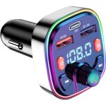 metteur fm bluetooth pour voiture - adaptateur bluetooth 4, 8 a pour voiture, lecteur mp3, charge rapide ...