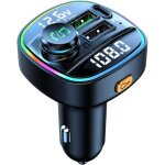 metteur fm bluetooth pour voiture - appels mains libres, double cran, charge rapide qc3. 0 et usb - ...