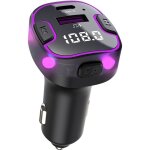 metteur fm bluetooth pour voiture : appels mains libres, navigation, son hd 5, 3 pouces, charge rapide ...