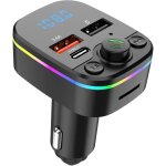metteur fm bluetooth pour voiture, lecteur mp3 avec double port usb type - c 3, 4 a, clairage d'ambiance, ...
