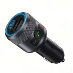 �metteur fm voiture, adaptateur bluetooth 5. 3, m�tal, 2 ports charge rapide (pd 30w + qc3. 0 18w), radio ...
