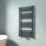 Emke - s�che - serviette eau chaude, radiateur s�che - serviettes raccordement central anthracite 100x50cm ...