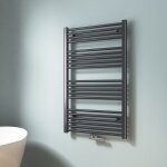 Emke - s�che - serviette eau chaude, radiateur s�che - serviettes raccordement central anthracite 100x60cm ...