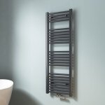 Emke - s�che - serviette eau chaude, radiateur s�che - serviettes raccordement central anthracite 120x40cm ...