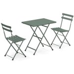 Emu arc en ciel set 2 chaises + 1 table pliable vert noir 75
