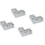 Emuca lot de 4 pieds de meuble alumix 8, hauteur 24mm, plastique, peint en aluminium