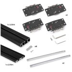 Emuca 6213714 kit de ferrures pour flow2 2 portes coulissantes et armoire � fermeture souple avec rails ...