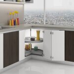 [jamais utilis] emuca 8928821 jeu de plateaux rotatifs shelvo 3 4, pour module de 800mm, plastique et ...
