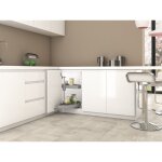 Jamais utilis] emuca 8929315 jeu de plateaux rotatifs shelvo 1 2 lune, pour module de 900mm, plastique ...