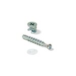 Emuca excentrique + goujon, d. 15 mm, panneau 13 mm, zamak et acier, blanc, 20 ut. - talla