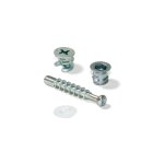 Emuca ? goujon d'assemblage m6 pour panneau 13 mm ? diam�tre 15 mm ? zamak et acier ? lot de 20 unit�s ...