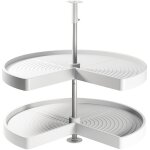 Emuca - jeu de plateaux rotatifs shelvo 3 / 4, pour module de 900mm, plastique et aluminium, blanc