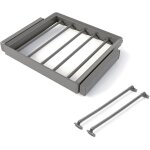 Emuca kit de porte - pantalon à 7tringles et rack ajustable quartz pour armoires, glissières extension ... Emuca kit de porte - pantalon à 7tringles et rack ajustable quartz pour armoires, glissières extension ...