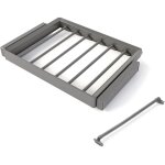 Kit de porte - pantalon à 7tringles et rack ajustable quartz pour armoires, glissières extension totale ... Kit de porte - pantalon à 7tringles et rack ajustable quartz pour armoires, glissières extension totale ...