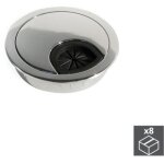 Emuca passe c�bles circulaires chrome diam�tre 60 mm lot 8