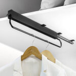 Emuca - porte - v�tements extractible pour armoire grande profondeur self, 800, peint en noir, acier ...