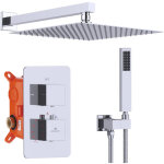 Encastr�e colonne de douche chrom�, ensemble de douche thermostatique 38? kit douche encastrable grand ...