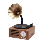 Enceinte bluetooth rtro, 3 en 1, auxiliaire et radio, gramophone vintage, tourne - disque, platine avec ...