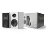 Enceintes d'ordinateur bluetooth laudberg xs1w 2. 0 blanches 80 w avec t�l�commande, hdmi arc et dac ...