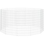 Enclos d animaux en libert� 12 panneaux 54x100 cm fer galvanis�