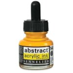 Encre acrylique en flacon - ton jaune de cadmium fonc� - sennelier