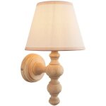 Endon bibury applique murale en fr�ne naturel avec abat - jour en tissu blanc vintage ivy 20 cm b22