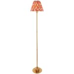 Endon burley lampadaire rechargeable en laiton bross� vieilli avec abat - jour en tissu zigzag orange ...