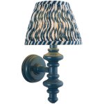 Endon carnaby applique murale en satin bleu marlin avec abat - jour ondul� en tissu bleu marlin 20 cm ...