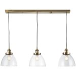 Endon hansen plafonnier plate pendant, plaque en laiton antique, verre