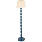 Endon higgledy lampadaire bleu marlin brillant avec abat - jour en tissu blanc vintage ivy 35 cm e27