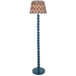 Endon higgledy lampadaire bleu marlin brillant avec abat - jour zigzag en tissu gris perle 35 cm e27