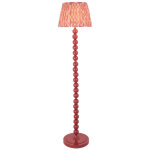 Endon higgledy lampadaire peinture argile rose brillant avec abat - jour en tissu ikat rose corail 35 ...