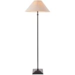 Endon lille lampadaire avec abat - jour conique noir mat et imitation lin naturel b22