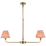 Endon lille suspension en laiton antique avec abat - jour en tissu ikat rose corail 16 cm 2 x b22