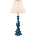 Endon myrtle lampe de table bleu marlin avec abat - jour en tissu blanc vintage motif lierre 25 cm b22 ...