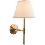 Endon obelisk applique murale en laiton vieilli bross� avec abat - jour en tissu blanc vintage ivy 20 ...