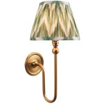 Endon santiago applique murale en laiton vieilli bross� avec abat - jour zigzag en tissu vert cotswold ...