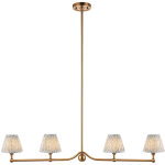 Endon santiago suspension en laiton vieilli bross� avec abat - jour en tissu bleu shell bay 16 cm 4 x ...