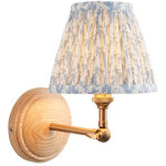 Endon wood applique murale wing ash avec abat - jour en tissu bleu shell bay 16 cm b22