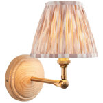 Endon wood applique murale wing ash avec abat - jour en tissu imprim� neutre ikat 16 cm b22