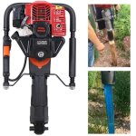 Enfonceuse de pieux, 52 cm�, 2 temps, � essence, pour poteaux en t, moteur � essence pour cl�tures de ...