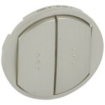Enjoliveur large céliane pour double interrupteur, va - et - vient ou poussoir avec voyant finition titane ... Enjoliveur large céliane pour double interrupteur, va - et - vient ou poussoir avec voyant finition titane ...