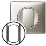 Enjoliveur large c�liane pour interrupteur, va - et - vient ou poussoir � tirage finition titane (068308) ...