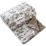 Enjoy home - plaid fausse fourrure double polaire 125x150 cm lou taupe