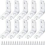 Enowelir 10 pi�ces �querre de fixation, equerre murale supports angle, supports �tag�re droit � 90 degr�s, ...