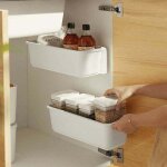 2 organisateurs de panier d'armoire de cuisine, glissez les tiroirs de rangement en plastique, sous l'vier, ...