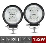 Enowelir 2 pcs phares de travail led 12v 132w longue port�e pour moto 4x4 camion tracteur bateau voiture ...