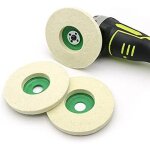 Lot de 3 disques de polissage en feutre de laine 90mm pour meuleuse d'angle?vert?